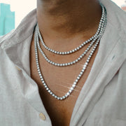 silver diamond tennis chain