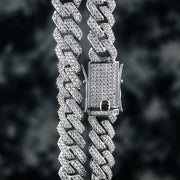 Iced Out Cross Pendant + Cuban Link Chain Set