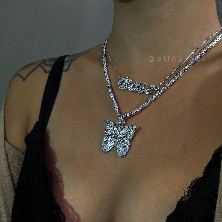 Womens' Custom Name Letter Babe Necklace