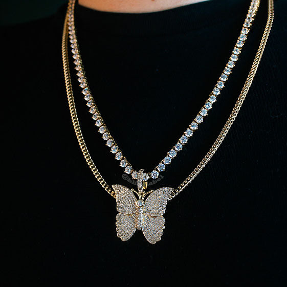 butterfly necklace men