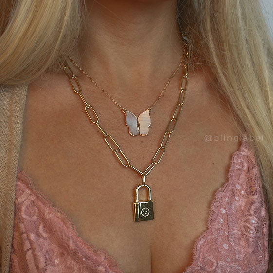 Mother of Pearl Butterfly Choker