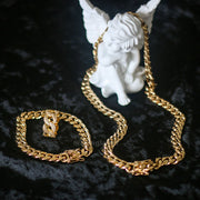 Miami Cuban Link Chain + Bracelet Set in Gold