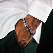 Miami Cuban Link Chain + Bracelet Set in White Gold