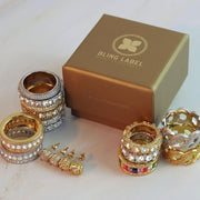 5 Rows Brilliant Cut Exquisite Ring in Gold (Spinnable)