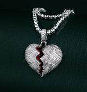 Iced Broken Heart Necklace