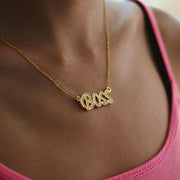 Womens' Custom Name Letter Babe Necklace
