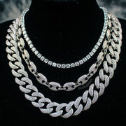 Coffee Choker Necklace Set in White Gold