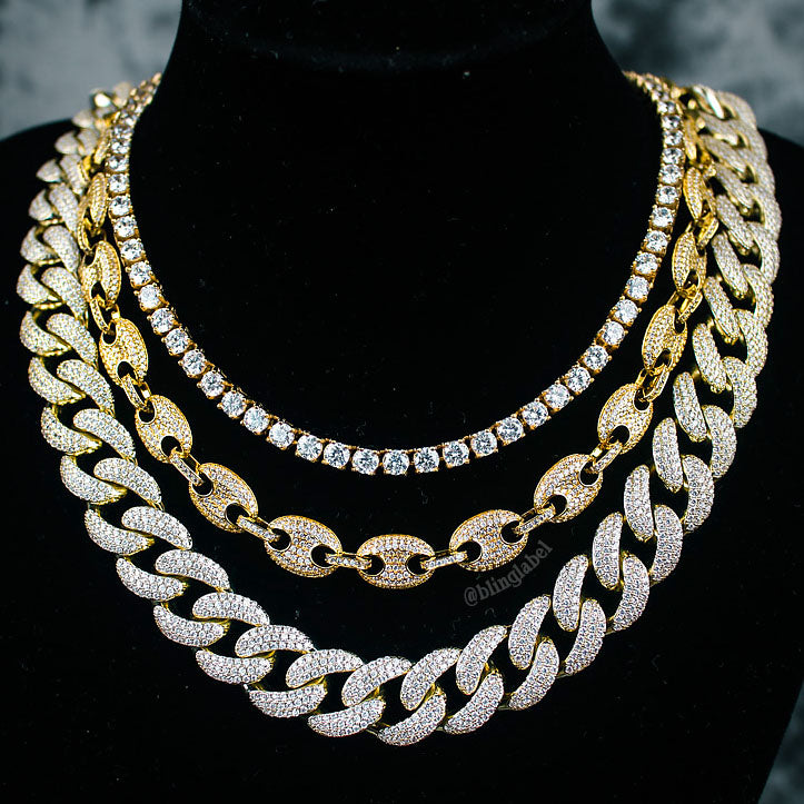 Coffee Choker Necklace Set in Gold
