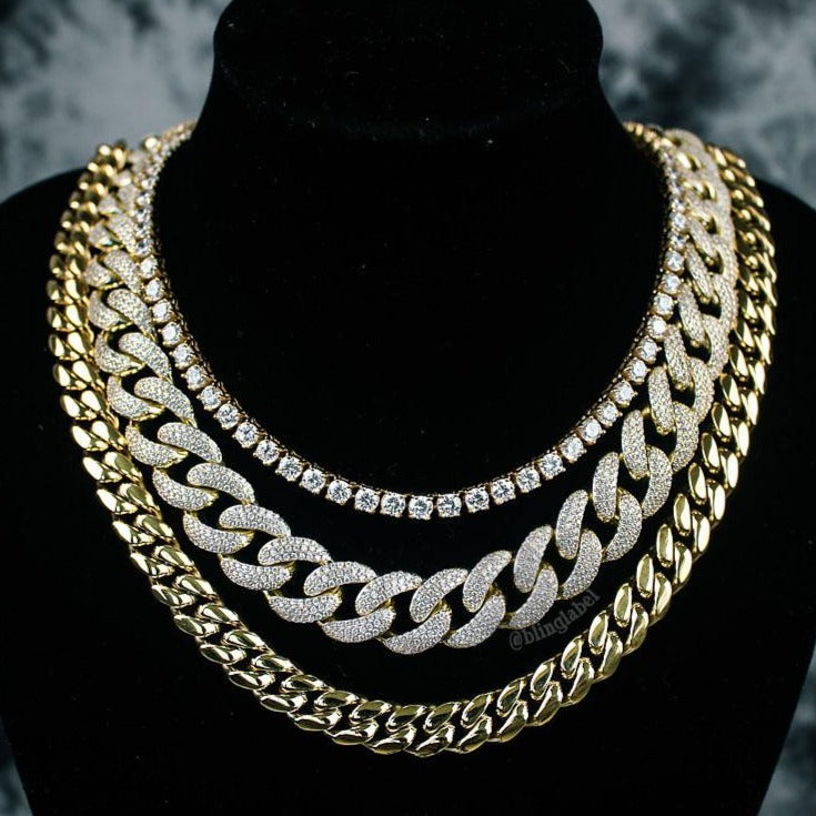 Quavo Choker Chains Set in Gold