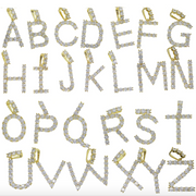 Tennis Custom Name Letter Necklace in Gold